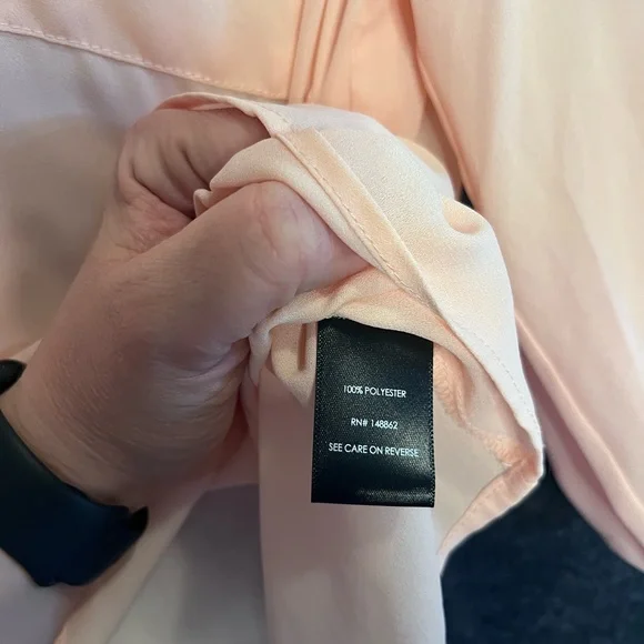 NWT Torrid 1/1X Harper Georgette 3/4 Sleeve Blouse blush pink relaxed flowy fit - Picture 5 of 5